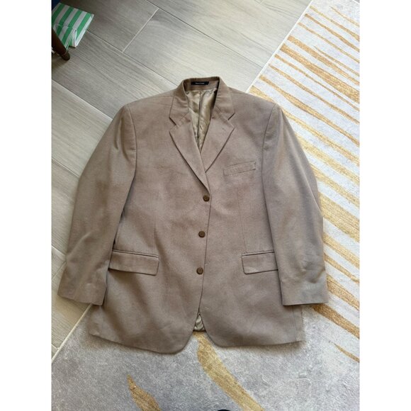 GIORGIO MORESCHI London New York Men's Taupe Faux Suede Blazer Jacket Size 46R - Picture 5 of 9